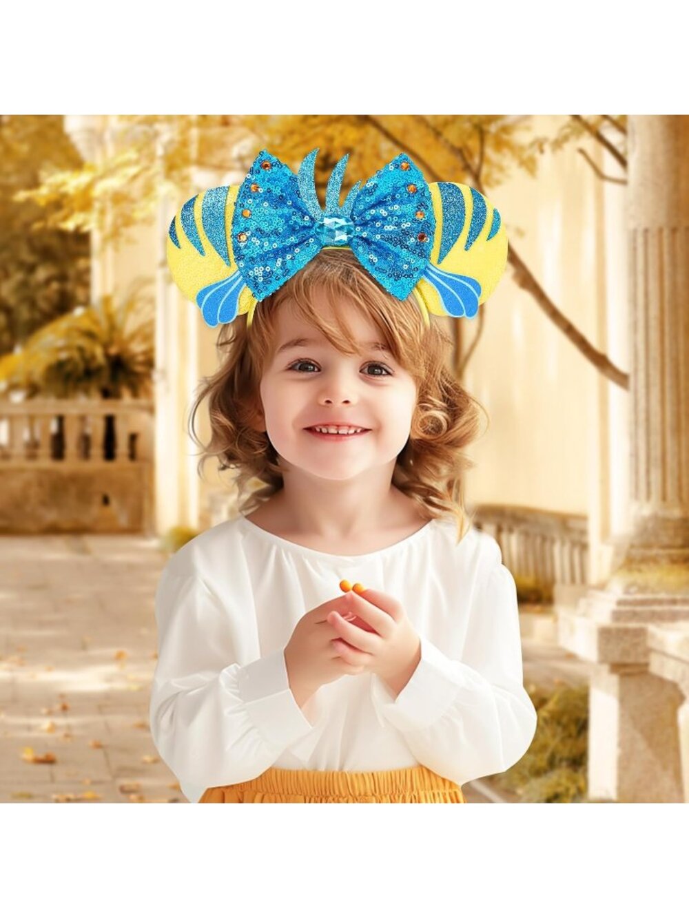 Women Blue Yellow Cartoon Mickey Mouse Costume Headband For Cosplay - Picture 6 of 7